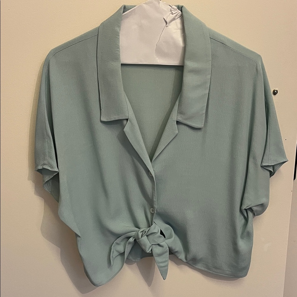Wilfred Light Blue Tie-Front Blouse